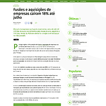 Fuses e aquisies de empresas caram 18% at julho